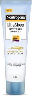 Neutrogena Ultra Sheer Sunscreen SPF 50+ | Broad Spectrum UVA/UVB | Blue light protect | No White Cast | Water resistant, Ultra light & Non sticky | Oily, Dry & Sensitive Skin