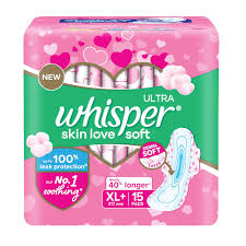 Ultra Whisper Skin Love Soft XL+ 15 Pads