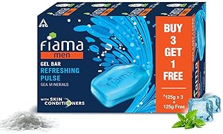 Fiama Men Gel Bar Refreshing Pulse Sea Minerals 125g*3+125g Free 500g