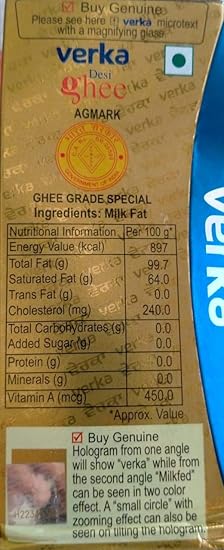 verka desi cow ghee 1 kg