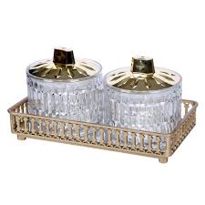 Jaypee Contray Set Of 2 Jars On A Tray