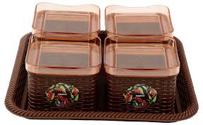 Nayasa Romano Dryfruit Set 4Bowl +1Tray